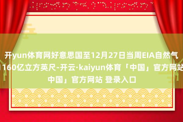 开yun体育网好意思国至12月27日当周EIA自然气库存减少1160亿立方英尺-开云·kaiyun体育「中国」官方网站 登录入口