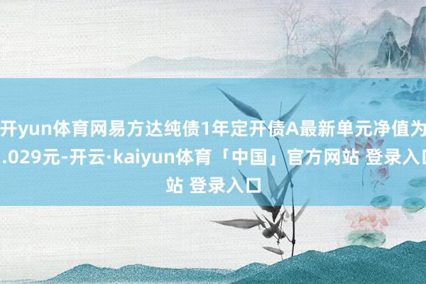 开yun体育网易方达纯债1年定开债A最新单元净值为1.029元-开云·kaiyun体育「中国」官方网站 登录入口