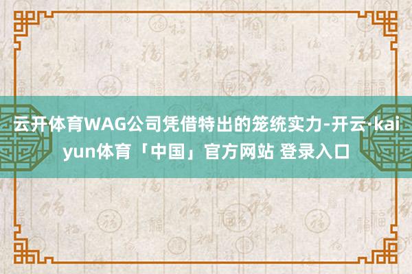 云开体育WAG公司凭借特出的笼统实力-开云·kaiyun体育「中国」官方网站 登录入口