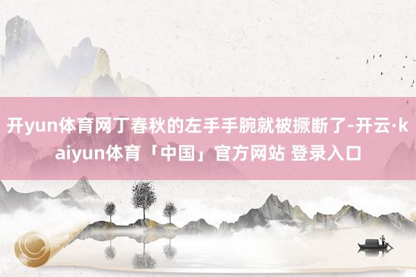 开yun体育网丁春秋的左手手腕就被撅断了-开云·kaiyun体育「中国」官方网站 登录入口