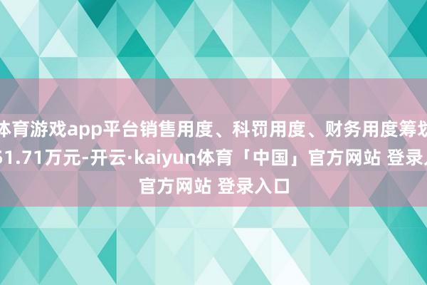体育游戏app平台销售用度、科罚用度、财务用度筹划6251.71万元-开云·kaiyun体育「中国」官方网站 登录入口