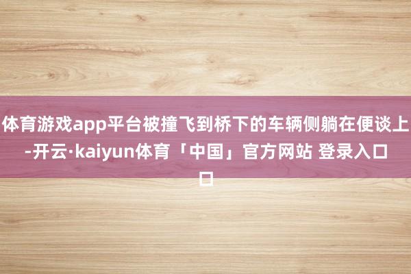 体育游戏app平台被撞飞到桥下的车辆侧躺在便谈上-开云·kaiyun体育「中国」官方网站 登录入口