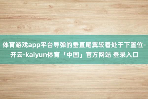 体育游戏app平台导弹的垂直尾翼较着处于下置位-开云·kaiyun体育「中国」官方网站 登录入口