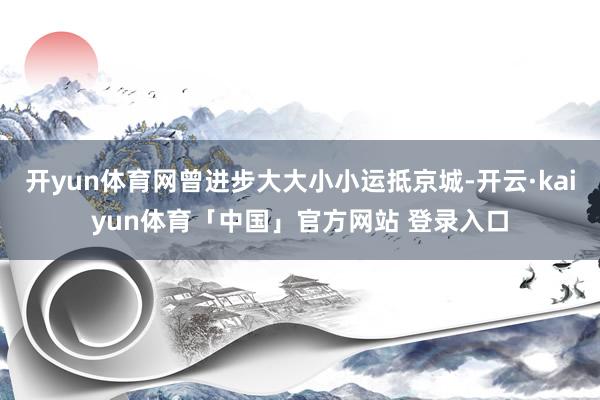 开yun体育网曾进步大大小小运抵京城-开云·kaiyun体育「中国」官方网站 登录入口